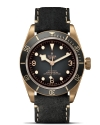 Tudor Black Bay Bronze 43 mm bronze case, Black leather strap (horloges)